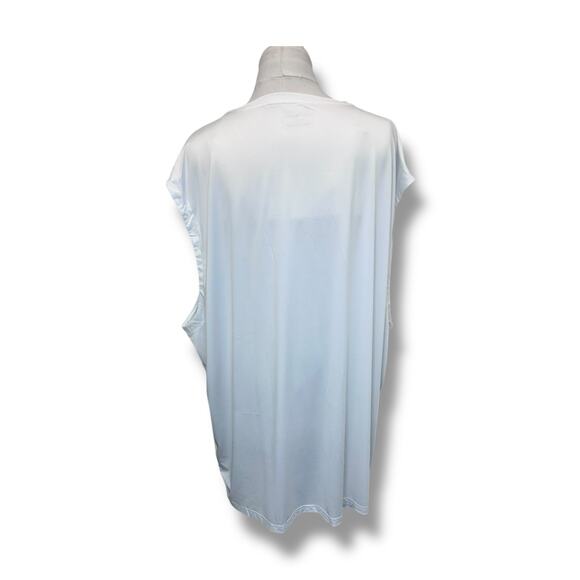 EZRUN Mens Big & Tall Sleeveless Performance Muscle Tank, White, size 5XLT - Picture 4 of 13